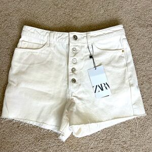 Zara High Rise Rigid Shorts NWT